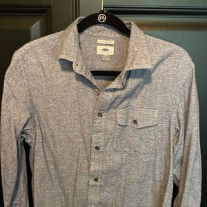 Super Soft Flannel Heather Blue Shirt M Old Navy EUC